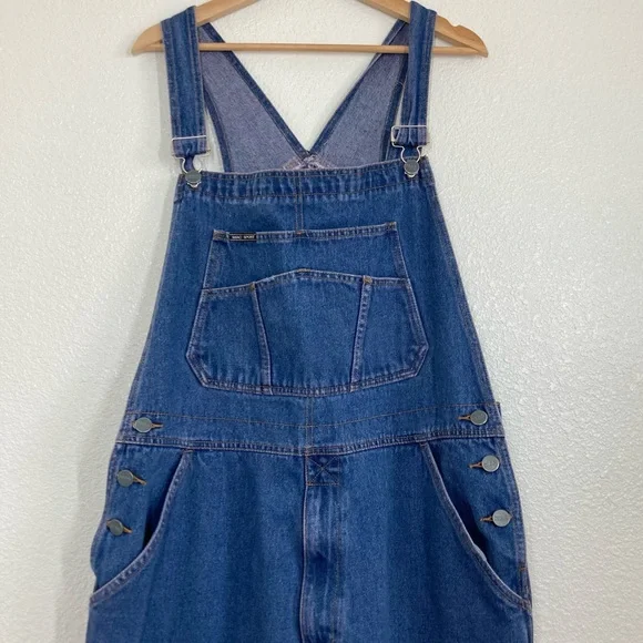 Mac Sport Overall Bib Carpenter Jeans Mens XL Denim Made in Hong Kong